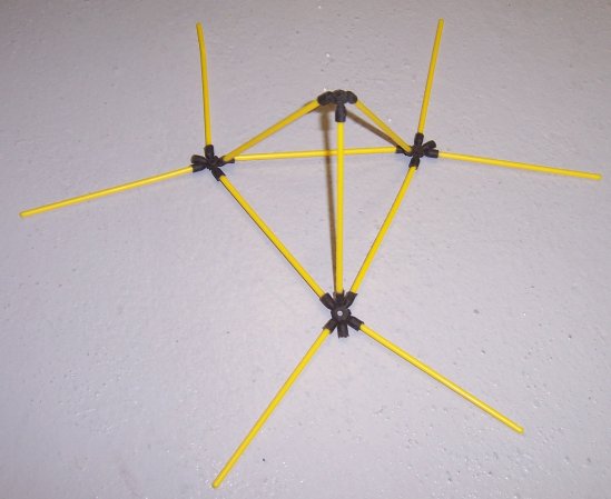 Tetra kite skeleton assembly, step 2